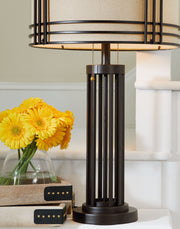 Hanswell - Dark Brown - Metal Table Lamp - JaxCo Furniture