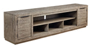 Krystanza - Weathered Gray - XL TV Stand w/Fireplace Option - JaxCo Furniture
