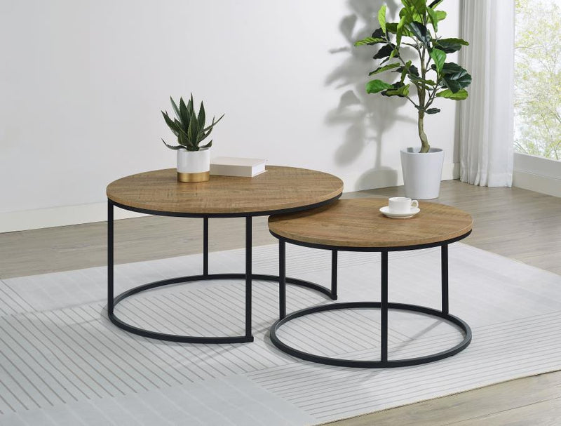 Lainey - 2 Piece Round Nesting Coffee Table - Mango - JaxCo Furniture