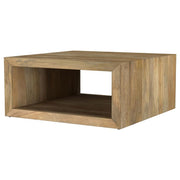 Benton - Square Solid Mango Wood Coffee Table - Natural - JaxCo Furniture