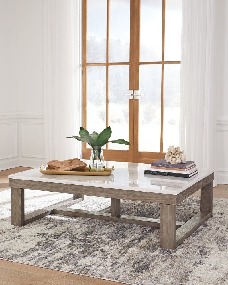 Loyaska - Brown / Ivory - Rectangular Cocktail Table - JaxCo Furniture