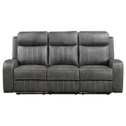 Raelynn - Upholstered Track Arm Motion Sofa - Gray - JaxCo Furniture