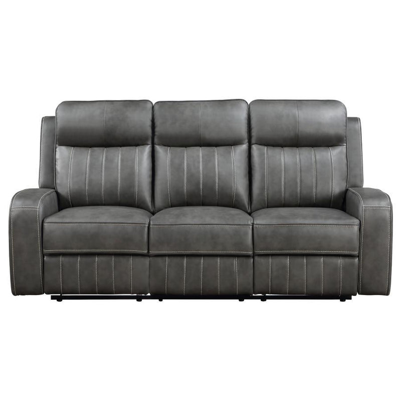 Raelynn - Upholstered Track Arm Motion Sofa - Gray - JaxCo Furniture