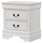 Louis Philippe - 2-Drawer Nightstand Bedside Table - White - JaxCo Furniture