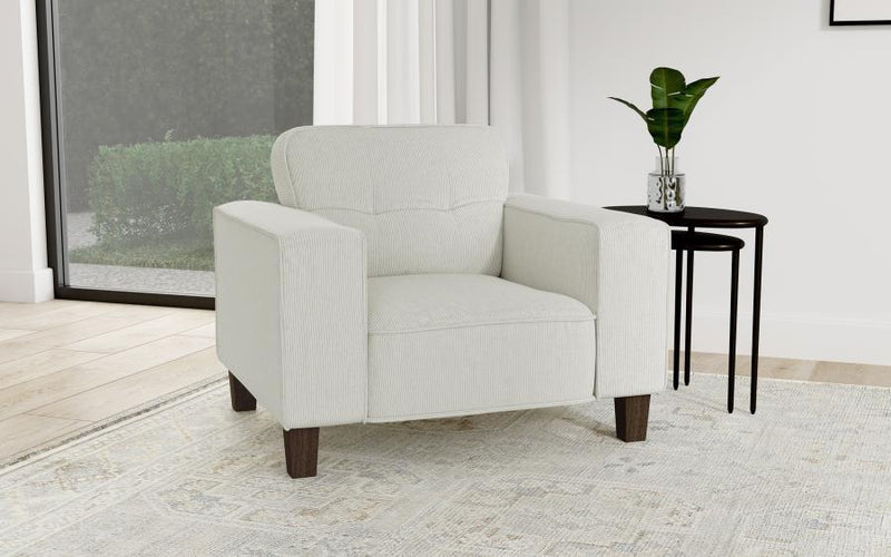 Deerhurst - Upholstered Track Arm Tufted Accent Chair - Greige - JaxCo Furniture