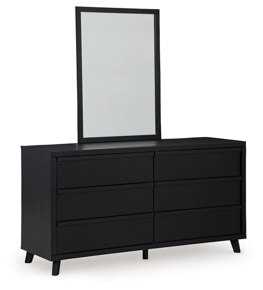 Danziar - Black - Dresser And Mirror - JaxCo Furniture