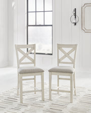 Robbinsdale - Antique White - Upholstered Barstool (Set of 2) - JaxCo Furniture