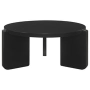 Cordova - Round Solid Wood Coffee Table - Black - JaxCo Furniture