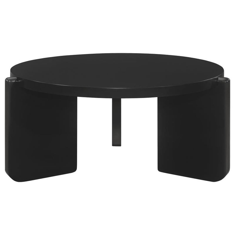Cordova - Round Solid Wood Coffee Table - Black - JaxCo Furniture