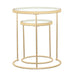 Maylin - 2 Piece Round Glass Top Nesting Table Set - Gold - JaxCo Furniture