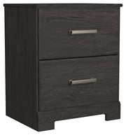 Belachime - Charcoal - Two Drawer Night Stand - JaxCo Furniture