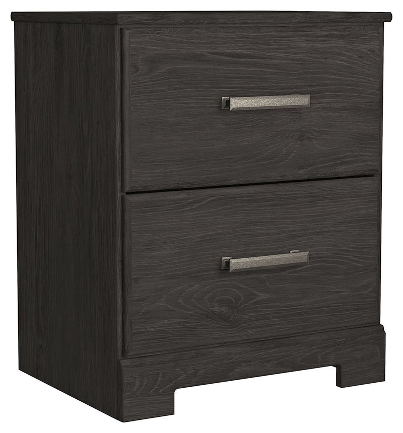 Belachime - Charcoal - Two Drawer Night Stand - JaxCo Furniture