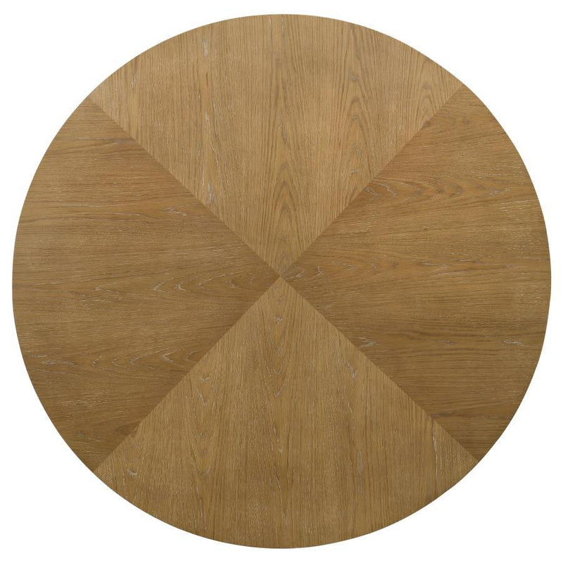 Danvers - Round Wood Dining Table - Brown Oak - JaxCo Furniture