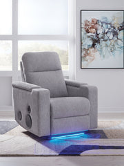 Pineland - Glider Power Recliner With Audio System - Pewter - JaxCo Furniture