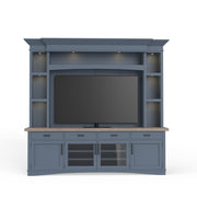 Americana Modern - TV Console with Hutch, Backpanel and LED Lights - JaxCo Furniture