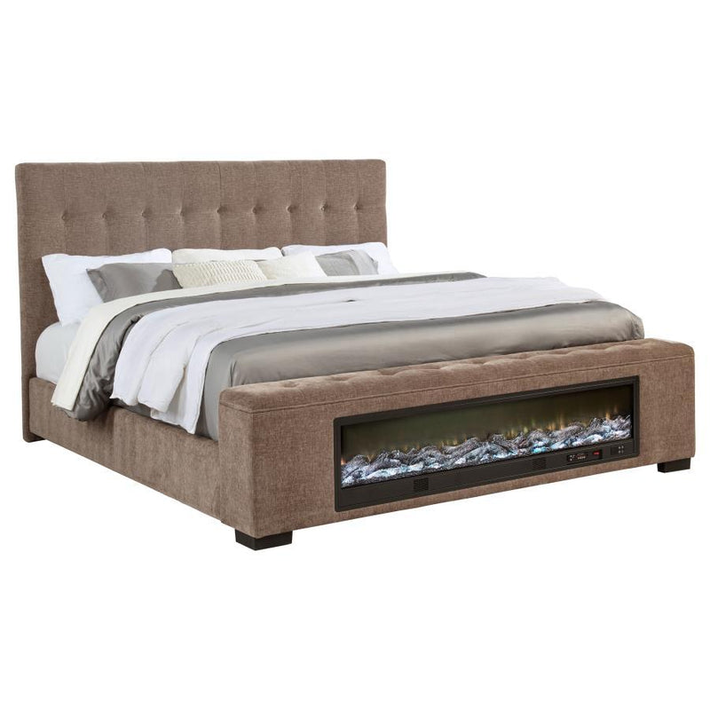 Senna - Upholstered Audio Flame Visualizer Bed - JaxCo Furniture