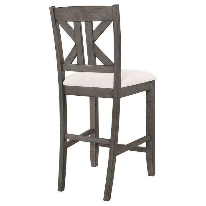 Athens - Wood Counter Chair With Cushion (Set of 2) - Barn Gray - JaxCo Furniture