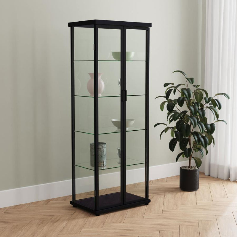 Aero - 5-Shelf Display Curio Cabinet With Led Lighting - JaxCo Furniture