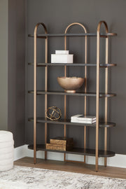 Brentmour - Brown / Gold Finish - Bookcase - JaxCo Furniture
