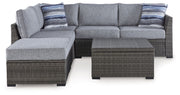 Petal Road - Gray - Loveseat Sectional, Ottoman, Table Set (Set of 4) - JaxCo Furniture