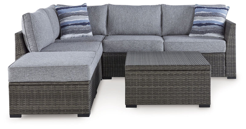 Petal Road - Gray - Loveseat Sectional, Ottoman, Table Set (Set of 4) - JaxCo Furniture