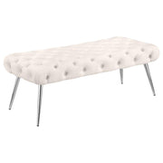 Ella - Upholstered Tufted Bench Metal Legs - JaxCo Furniture
