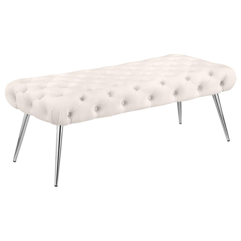 Ella - Upholstered Tufted Bench Metal Legs - JaxCo Furniture