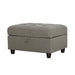 Stonenesse - Rectangular Upholstered Storage Ottoman - Gray - JaxCo Furniture