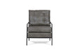 Classic Custom - Corbin Leather Stationary Accent Chair - Dark Gray - JaxCo Furniture