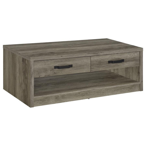 Felix - 2-Drawer Engineered Wood Coffee Table - Gray Driftwood - JaxCo Furniture