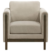 Islington - Fabric Upholstered Panel Arm Accent Chair - Taupe - JaxCo Furniture