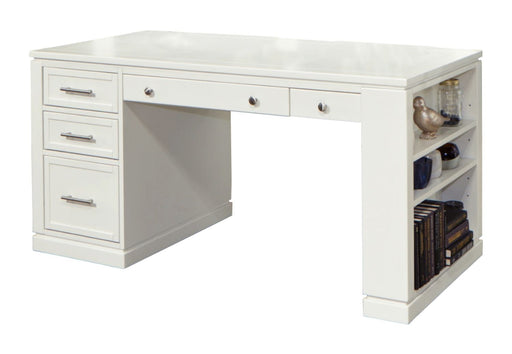 Catalina - Two Piece Writing Desk With Power Center And USB - Cottage White - JaxCo Furniture