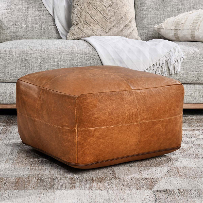 Poufs - Leather Pouf - JaxCo Furniture