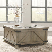 Aldwin - Gray - Cocktail Table With Storage - Square - JaxCo Furniture