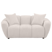Destino - Chenille Upholstered Splayed Arm Loveseat - Greige - JaxCo Furniture