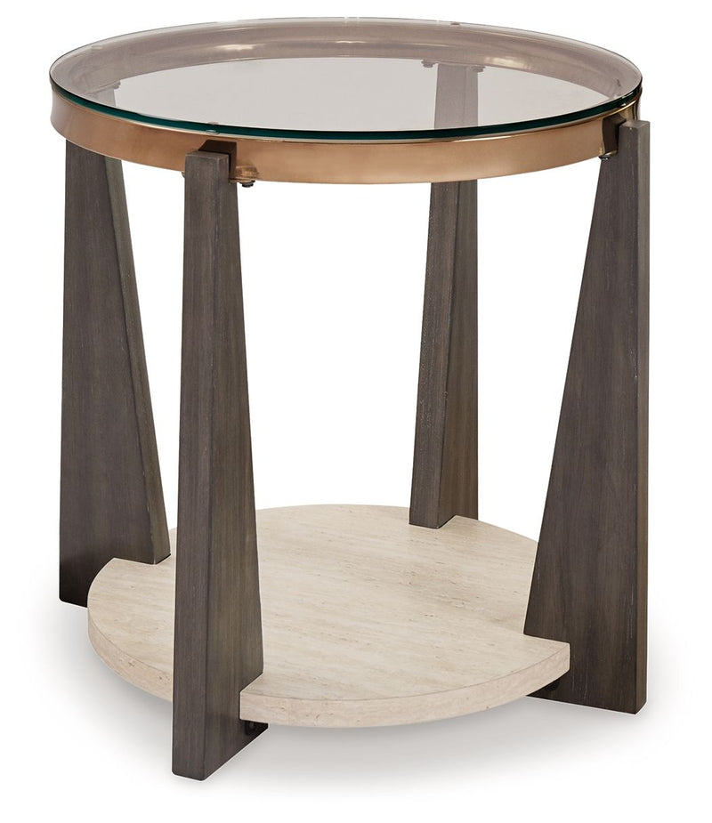 Frazwa - Multi - Round End Table - JaxCo Furniture