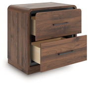 Fortlorn - Walnut Brown - Two Drawer Night Stand - JaxCo Furniture
