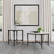 Hermas - Round Marble Coffee And End Table Set - JaxCo Furniture