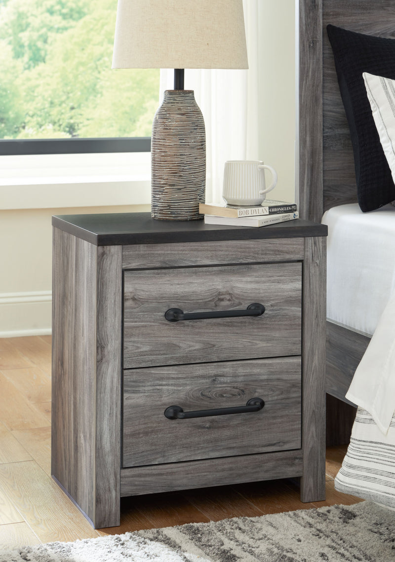 Bronyan - Dark Gray - Two Drawer Night Stand - JaxCo Furniture