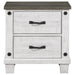 Lilith - 2-Drawer Nightstand - Distressed White - JaxCo Furniture