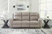 Lavenhorne - Pebble - Rec Sofa W/Drop Down Table - JaxCo Furniture