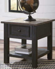 Tyler - Grayish Brown / Black - Rectangular End Table - JaxCo Furniture