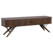 Valna - Wood TV Stand With Sliding Doors - Walnut - JaxCo Furniture