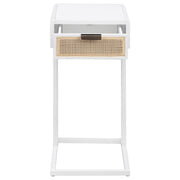 Amherst - 1-Drawer Radio Weave Cane Metal Side Table - JaxCo Furniture