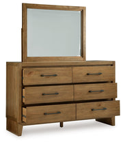 Sherbana - Light Brown - Dresser And Mirror - JaxCo Furniture