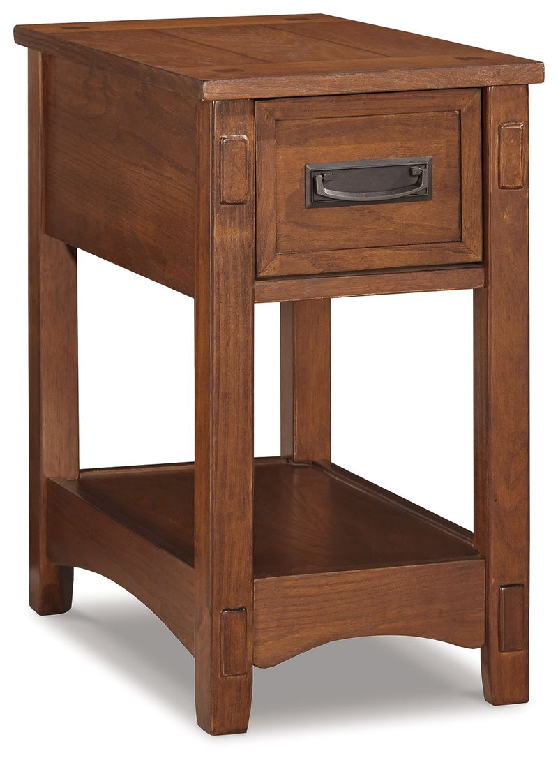 Breegin - Brown - Chair Side End Table - 1 Drawer - JaxCo Furniture