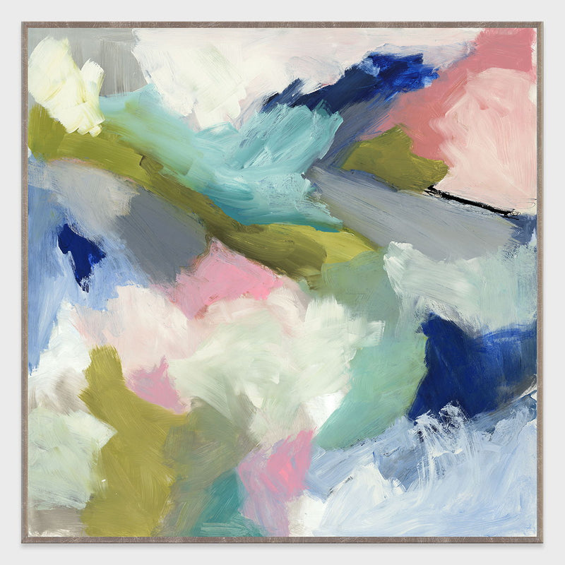 Blithe - 48" x 48" Painting Art by Buddy Whitlock - Blue / Pink - JaxCo Furniture