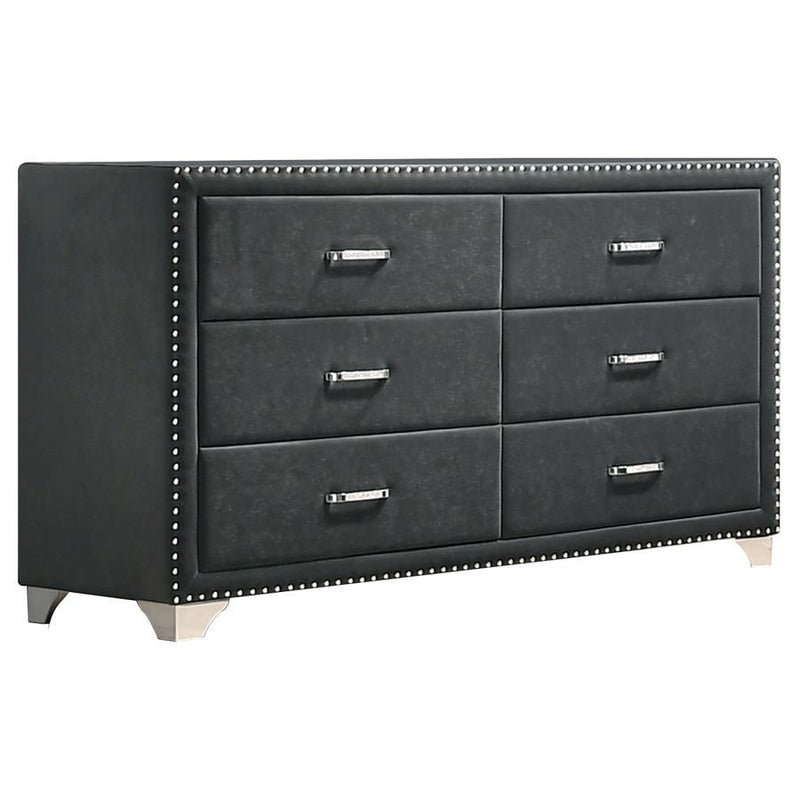 Melody - 6-Drawer Upholstered Dresser - JaxCo Furniture