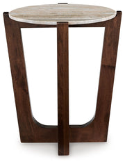 Tanidore - Warm Brown - Round End Table - JaxCo Furniture