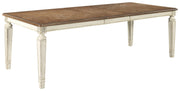 Realyn - Chipped White - Rectangular Dining Room Extension Table - JaxCo Furniture